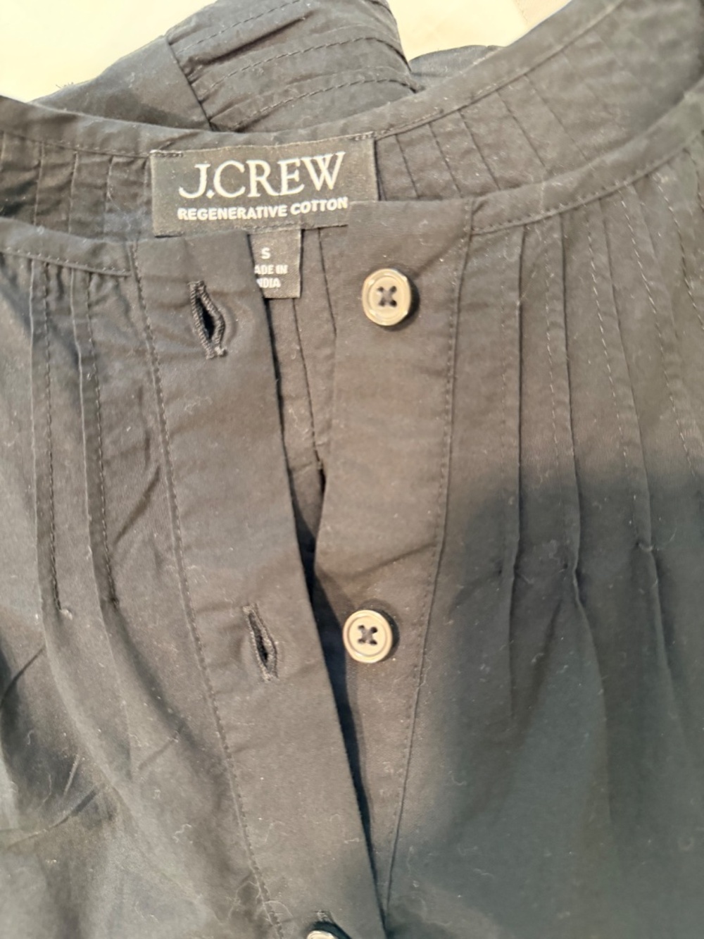 J. Crew Black Cotton Short Sleeve Blouse - Size S - Picture 3 of 7